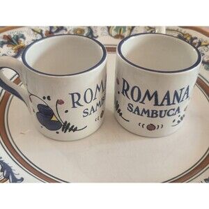Vintage Set of 2 Romana Sambuca Espresso Cups – Authentic Deruta Italy Pottery